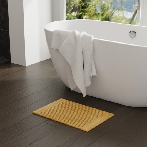 18421 Pacifica Bath Mat angled side view on white background